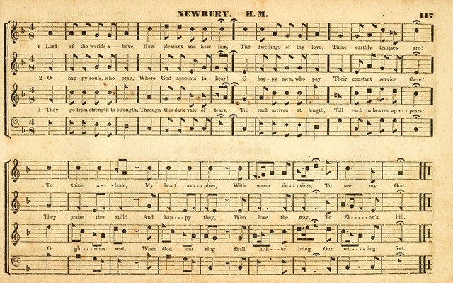 The Sacred Harp or Eclectic Harmony: a collection of church music, consisting of a great variety of psalm and hymn tunes, anthems, sacred songs and chants...(New ed., Rev. and Corr.) page 117