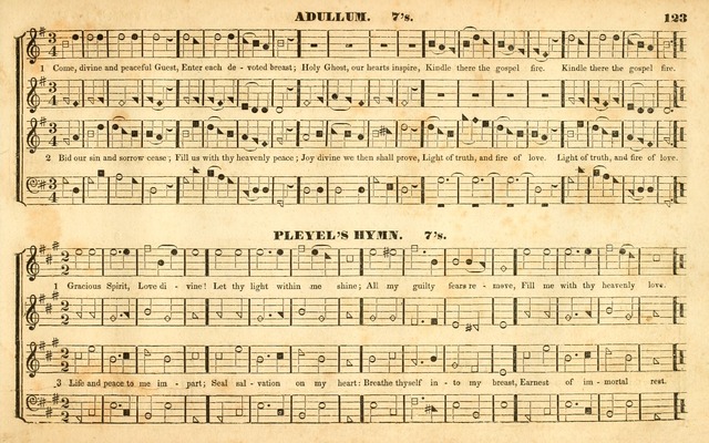 The Sacred Harp or Eclectic Harmony: a collection of church music, consisting of a great variety of psalm and hymn tunes, anthems, sacred songs and chants...(New ed., Rev. and Corr.) page 123