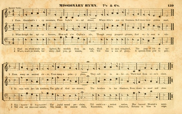 The Sacred Harp or Eclectic Harmony: a collection of church music, consisting of a great variety of psalm and hymn tunes, anthems, sacred songs and chants...(New ed., Rev. and Corr.) page 139