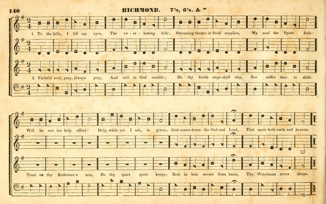 The Sacred Harp or Eclectic Harmony: a collection of church music, consisting of a great variety of psalm and hymn tunes, anthems, sacred songs and chants...(New ed., Rev. and Corr.) page 140