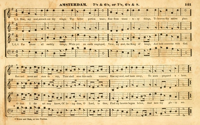 The Sacred Harp or Eclectic Harmony: a collection of church music, consisting of a great variety of psalm and hymn tunes, anthems, sacred songs and chants...(New ed., Rev. and Corr.) page 141