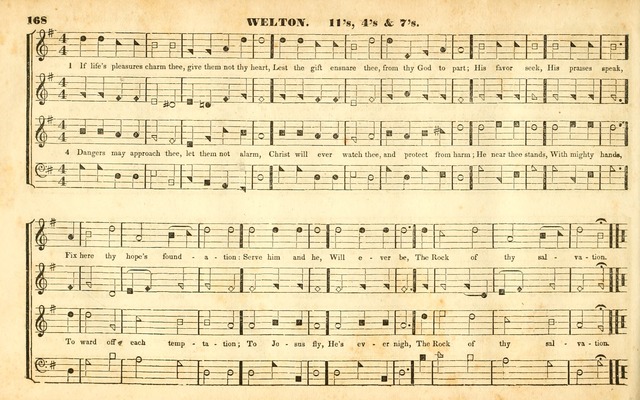 The Sacred Harp or Eclectic Harmony: a collection of church music, consisting of a great variety of psalm and hymn tunes, anthems, sacred songs and chants...(New ed., Rev. and Corr.) page 168