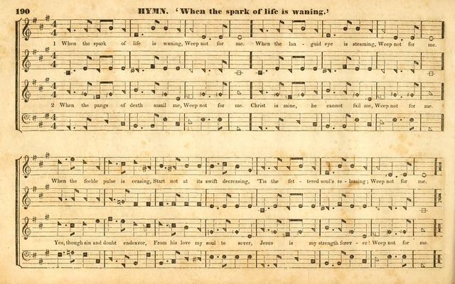 The Sacred Harp or Eclectic Harmony: a collection of church music, consisting of a great variety of psalm and hymn tunes, anthems, sacred songs and chants...(New ed., Rev. and Corr.) page 190