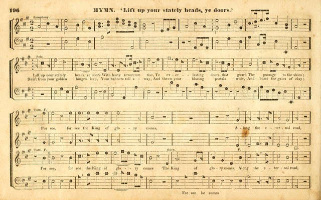 The Sacred Harp or Eclectic Harmony: a collection of church music, consisting of a great variety of psalm and hymn tunes, anthems, sacred songs and chants...(New ed., Rev. and Corr.) page 196