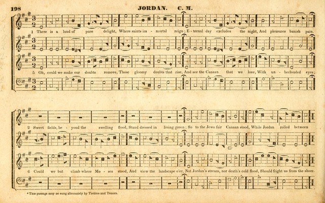 The Sacred Harp or Eclectic Harmony: a collection of church music, consisting of a great variety of psalm and hymn tunes, anthems, sacred songs and chants...(New ed., Rev. and Corr.) page 198