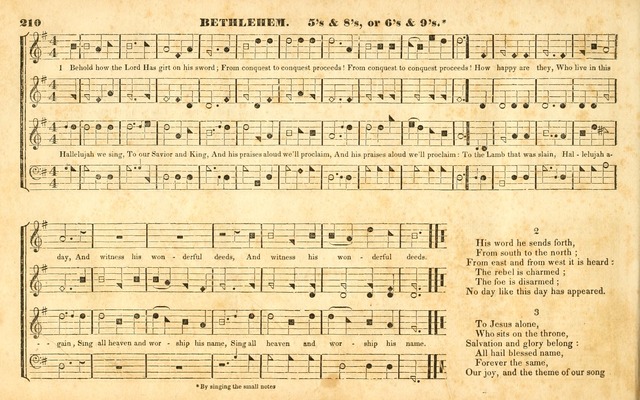 The Sacred Harp or Eclectic Harmony: a collection of church music, consisting of a great variety of psalm and hymn tunes, anthems, sacred songs and chants...(New ed., Rev. and Corr.) page 210