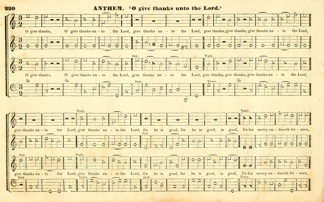 The Sacred Harp or Eclectic Harmony: a collection of church music, consisting of a great variety of psalm and hymn tunes, anthems, sacred songs and chants...(New ed., Rev. and Corr.) page 220