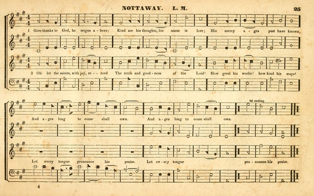 The Sacred Harp or Eclectic Harmony: a collection of church music, consisting of a great variety of psalm and hymn tunes, anthems, sacred songs and chants...(New ed., Rev. and Corr.) page 25