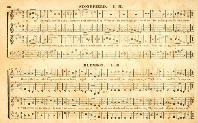 The Sacred Harp or Eclectic Harmony: a collection of church music, consisting of a great variety of psalm and hymn tunes, anthems, sacred songs and chants...(New ed., Rev. and Corr.) page 26