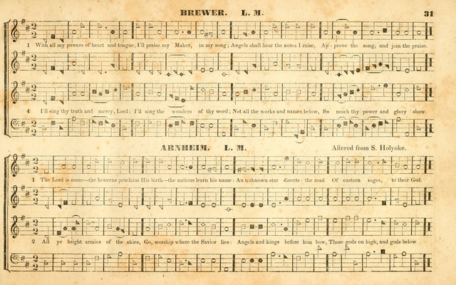 The Sacred Harp or Eclectic Harmony: a collection of church music, consisting of a great variety of psalm and hymn tunes, anthems, sacred songs and chants...(New ed., Rev. and Corr.) page 31