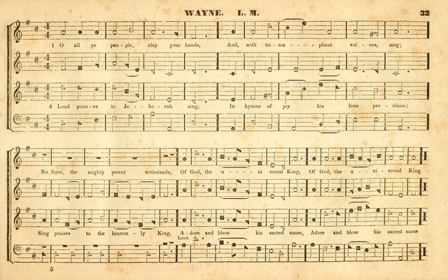 The Sacred Harp or Eclectic Harmony: a collection of church music, consisting of a great variety of psalm and hymn tunes, anthems, sacred songs and chants...(New ed., Rev. and Corr.) page 33