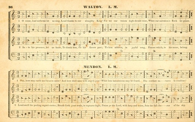 The Sacred Harp or Eclectic Harmony: a collection of church music, consisting of a great variety of psalm and hymn tunes, anthems, sacred songs and chants...(New ed., Rev. and Corr.) page 36