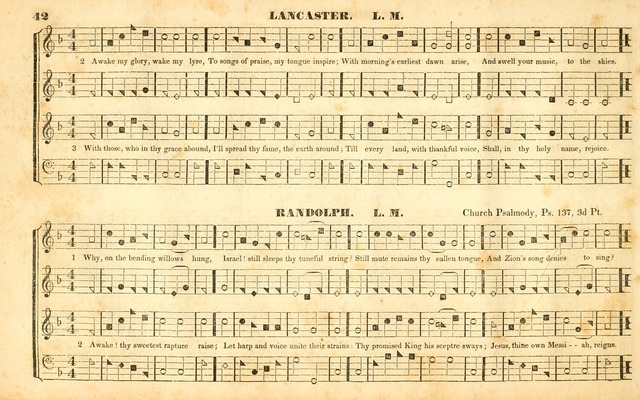 The Sacred Harp or Eclectic Harmony: a collection of church music, consisting of a great variety of psalm and hymn tunes, anthems, sacred songs and chants...(New ed., Rev. and Corr.) page 42