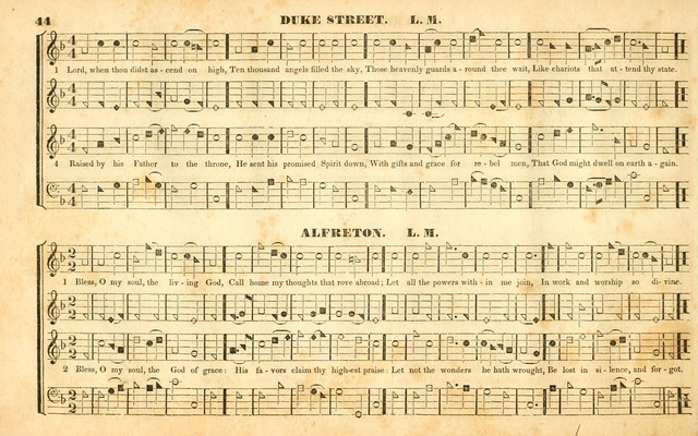 The Sacred Harp or Eclectic Harmony: a collection of church music, consisting of a great variety of psalm and hymn tunes, anthems, sacred songs and chants...(New ed., Rev. and Corr.) page 44