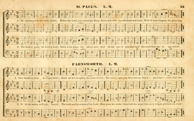 The Sacred Harp or Eclectic Harmony: a collection of church music, consisting of a great variety of psalm and hymn tunes, anthems, sacred songs and chants...(New ed., Rev. and Corr.) page 51