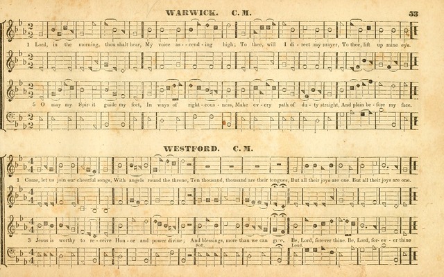 The Sacred Harp or Eclectic Harmony: a collection of church music, consisting of a great variety of psalm and hymn tunes, anthems, sacred songs and chants...(New ed., Rev. and Corr.) page 53