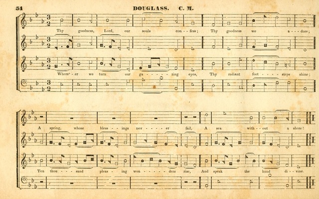 The Sacred Harp or Eclectic Harmony: a collection of church music, consisting of a great variety of psalm and hymn tunes, anthems, sacred songs and chants...(New ed., Rev. and Corr.) page 54