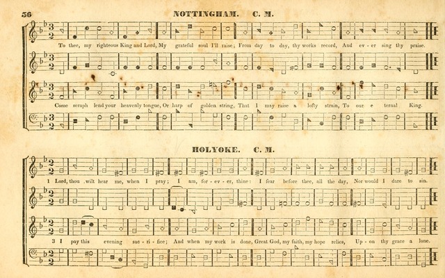 The Sacred Harp or Eclectic Harmony: a collection of church music, consisting of a great variety of psalm and hymn tunes, anthems, sacred songs and chants...(New ed., Rev. and Corr.) page 56