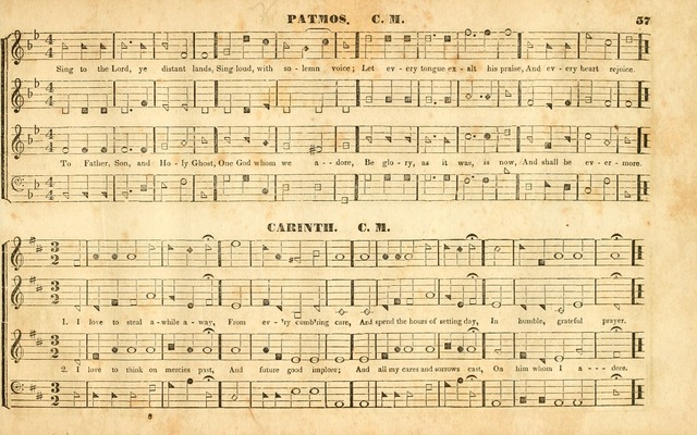 The Sacred Harp or Eclectic Harmony: a collection of church music, consisting of a great variety of psalm and hymn tunes, anthems, sacred songs and chants...(New ed., Rev. and Corr.) page 57