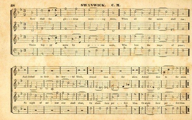 The Sacred Harp or Eclectic Harmony: a collection of church music, consisting of a great variety of psalm and hymn tunes, anthems, sacred songs and chants...(New ed., Rev. and Corr.) page 58