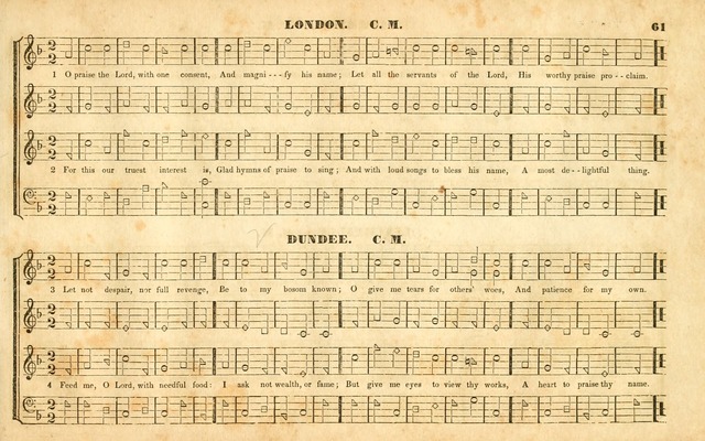 The Sacred Harp or Eclectic Harmony: a collection of church music, consisting of a great variety of psalm and hymn tunes, anthems, sacred songs and chants...(New ed., Rev. and Corr.) page 61