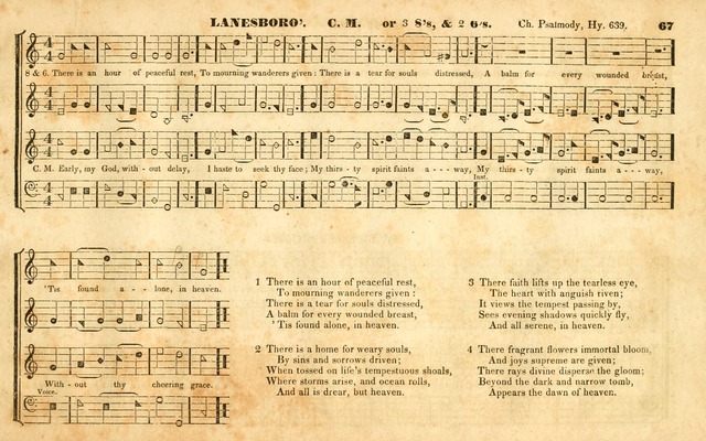 The Sacred Harp or Eclectic Harmony: a collection of church music, consisting of a great variety of psalm and hymn tunes, anthems, sacred songs and chants...(New ed., Rev. and Corr.) page 67