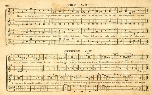 The Sacred Harp or Eclectic Harmony: a collection of church music, consisting of a great variety of psalm and hymn tunes, anthems, sacred songs and chants...(New ed., Rev. and Corr.) page 68