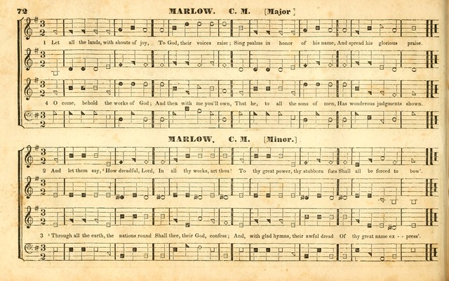 The Sacred Harp or Eclectic Harmony: a collection of church music, consisting of a great variety of psalm and hymn tunes, anthems, sacred songs and chants...(New ed., Rev. and Corr.) page 72