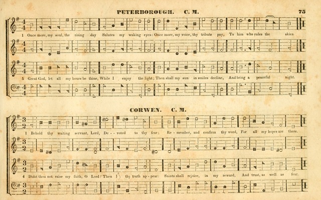 The Sacred Harp or Eclectic Harmony: a collection of church music, consisting of a great variety of psalm and hymn tunes, anthems, sacred songs and chants...(New ed., Rev. and Corr.) page 75