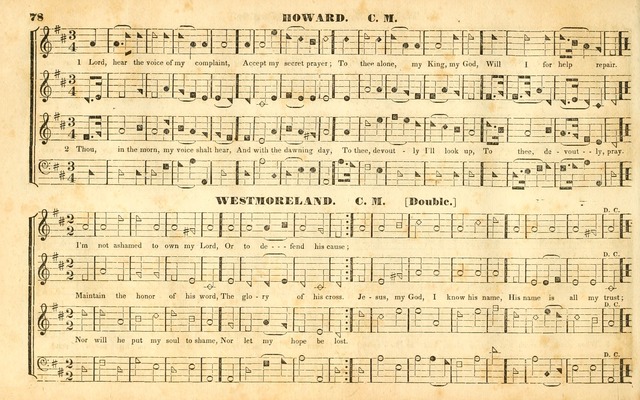 The Sacred Harp or Eclectic Harmony: a collection of church music, consisting of a great variety of psalm and hymn tunes, anthems, sacred songs and chants...(New ed., Rev. and Corr.) page 78