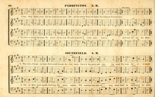 The Sacred Harp or Eclectic Harmony: a collection of church music, consisting of a great variety of psalm and hymn tunes, anthems, sacred songs and chants...(New ed., Rev. and Corr.) page 88