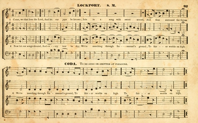 The Sacred Harp or Eclectic Harmony: a collection of church music, consisting of a great variety of psalm and hymn tunes, anthems, sacred songs and chants...(New ed., Rev. and Corr.) page 93