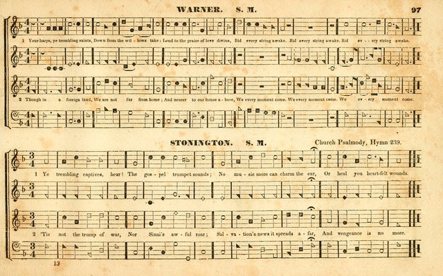 The Sacred Harp or Eclectic Harmony: a collection of church music, consisting of a great variety of psalm and hymn tunes, anthems, sacred songs and chants...(New ed., Rev. and Corr.) page 97