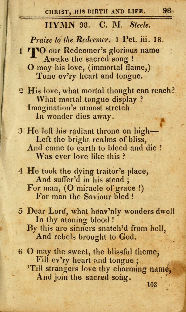 A Selection of Hymns: including a few originals, designed to aid the friends of  Zion in their private and social worship page 103