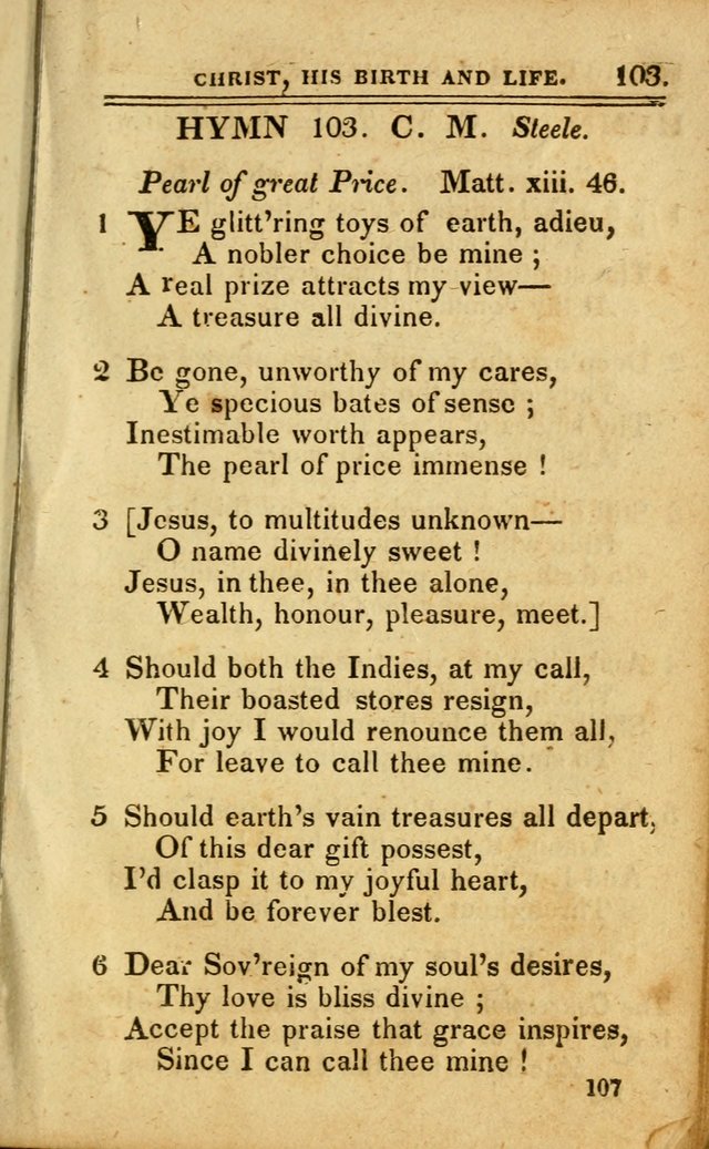 A Selection of Hymns: including a few originals, designed to aid the friends of  Zion in their private and social worship page 107