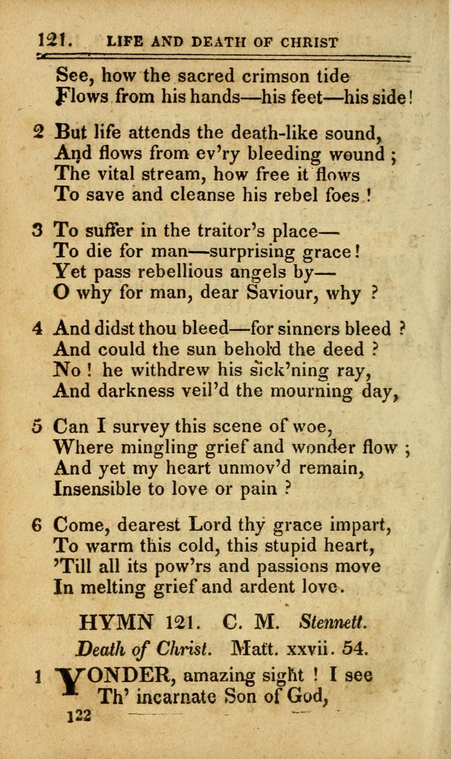 A Selection of Hymns: including a few originals, designed to aid the friends of  Zion in their private and social worship page 122