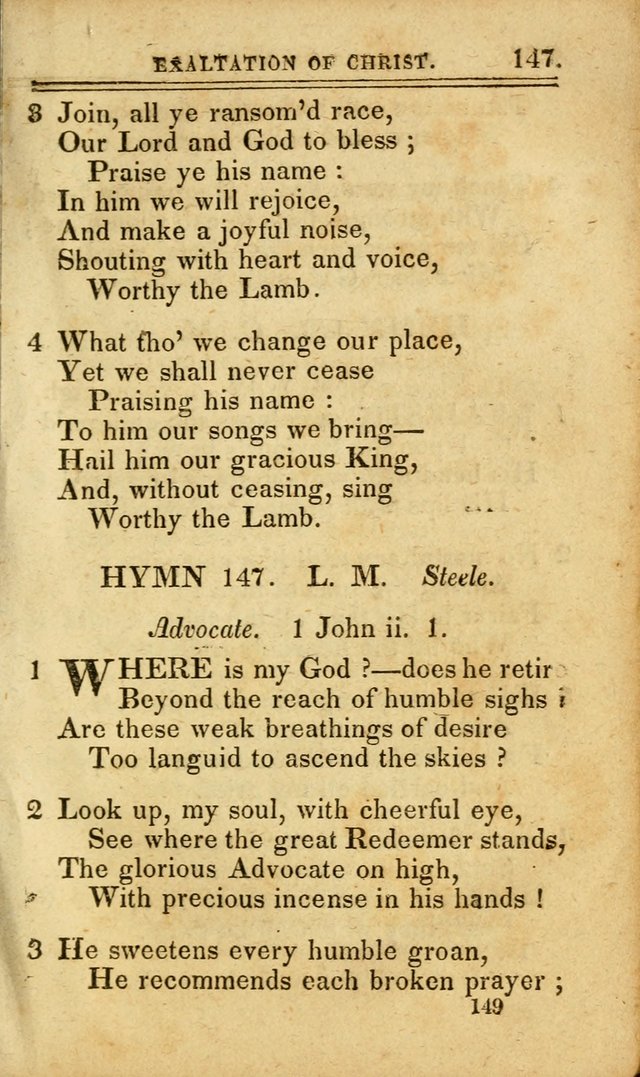 A Selection of Hymns: including a few originals, designed to aid the friends of  Zion in their private and social worship page 149