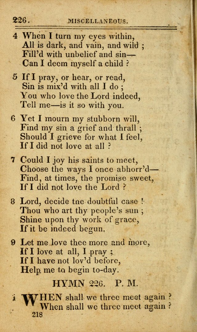 A Selection of Hymns: including a few originals, designed to aid the friends of  Zion in their private and social worship page 218