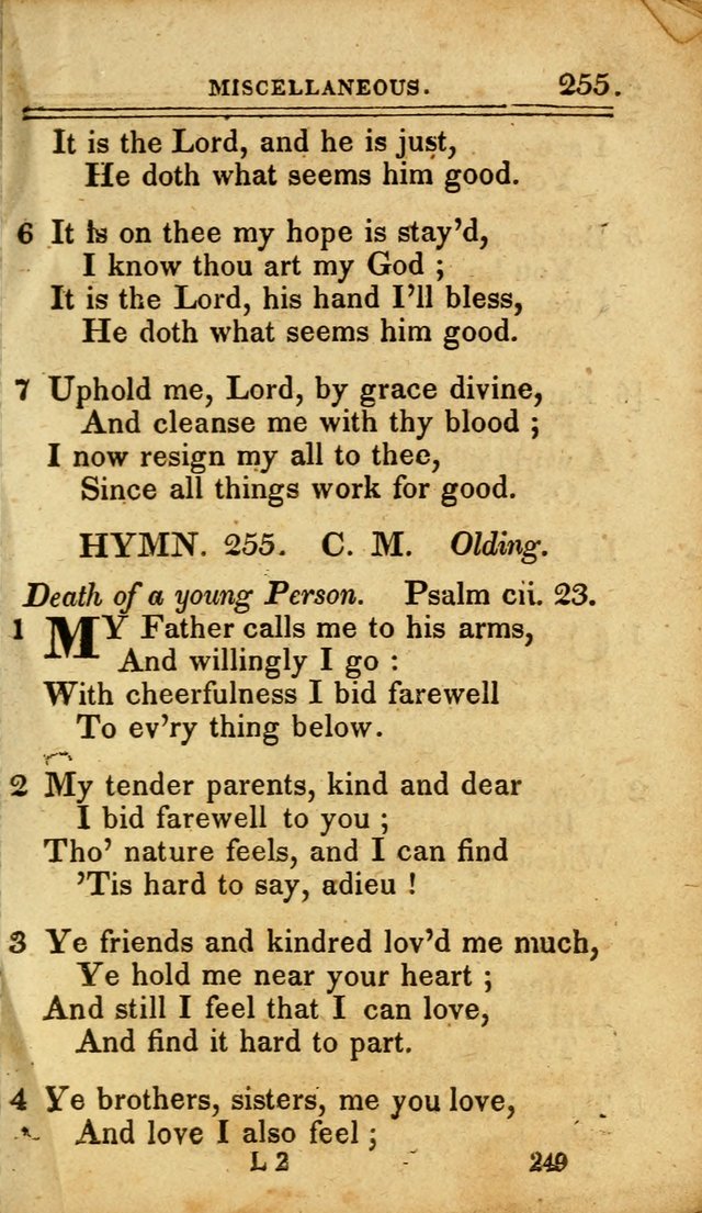 A Selection of Hymns: including a few originals, designed to aid the friends of  Zion in their private and social worship page 249