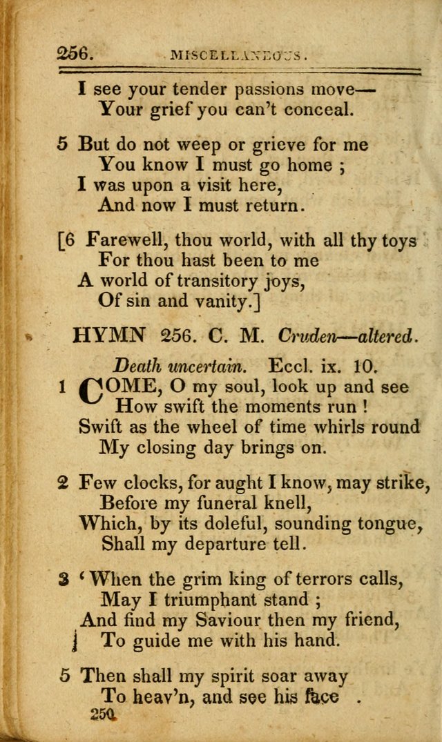 A Selection of Hymns: including a few originals, designed to aid the friends of  Zion in their private and social worship page 250