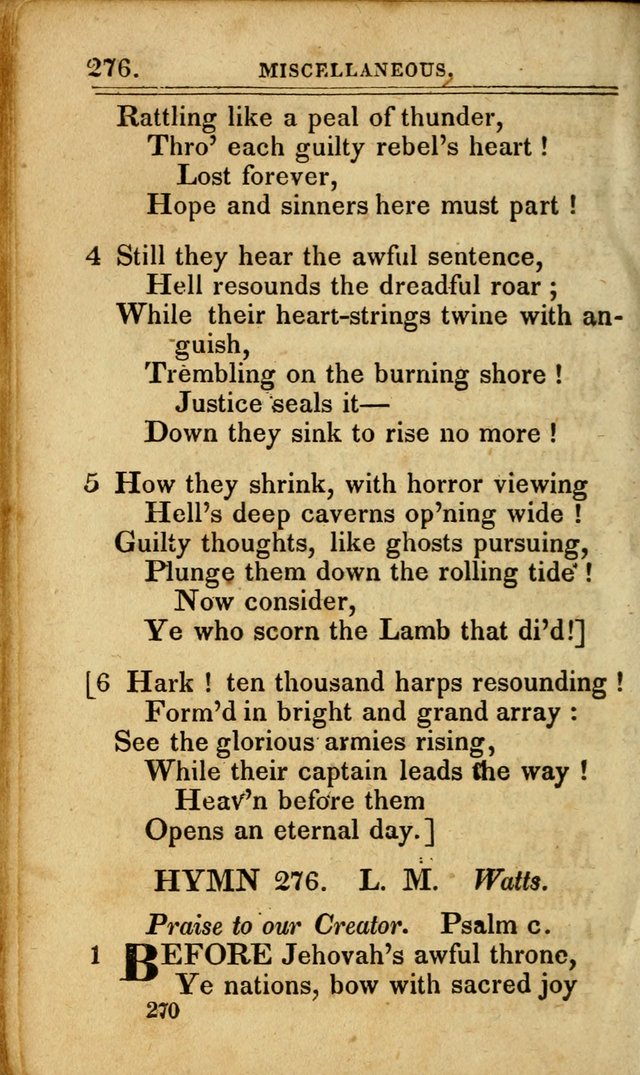 A Selection of Hymns: including a few originals, designed to aid the friends of  Zion in their private and social worship page 270