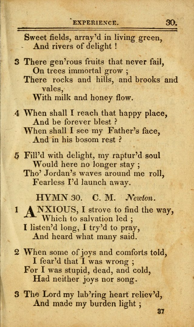 A Selection of Hymns: including a few originals, designed to aid the friends of  Zion in their private and social worship page 37