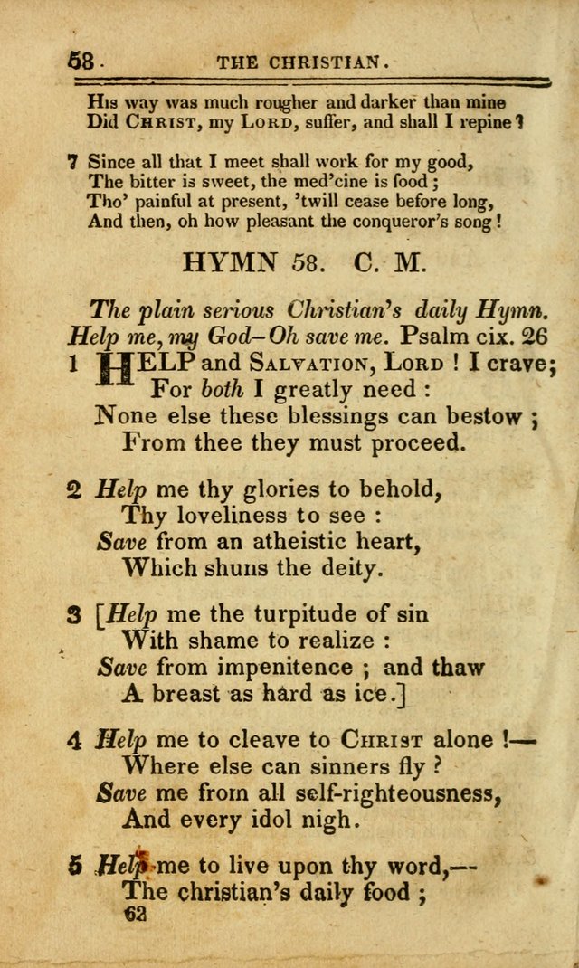 A Selection of Hymns: including a few originals, designed to aid the friends of  Zion in their private and social worship page 62