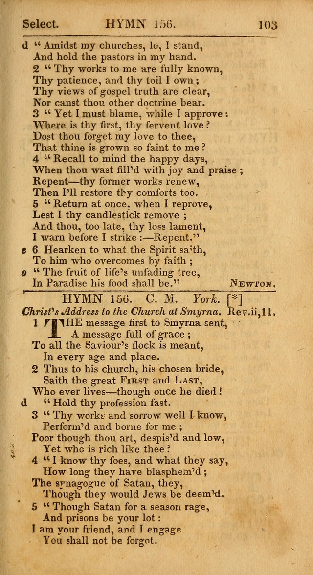 Select Hymns from Other Authors, Selected Harmony Together with Directions for Musical Expression. 2nd ed. page 103