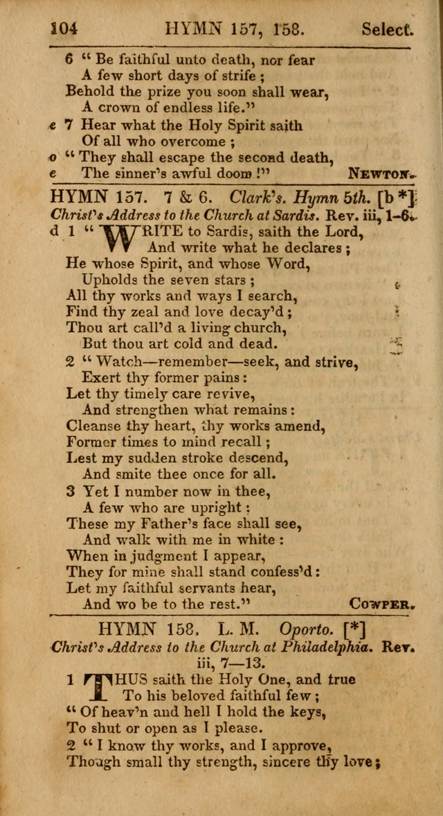 Select Hymns from Other Authors, Selected Harmony Together with Directions for Musical Expression. 2nd ed. page 104