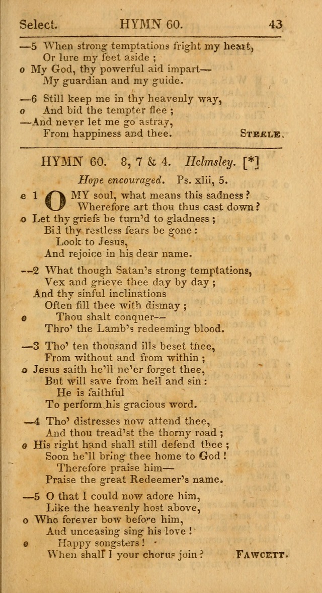 Select Hymns from Other Authors, Selected Harmony Together with Directions for Musical Expression. 2nd ed. page 43