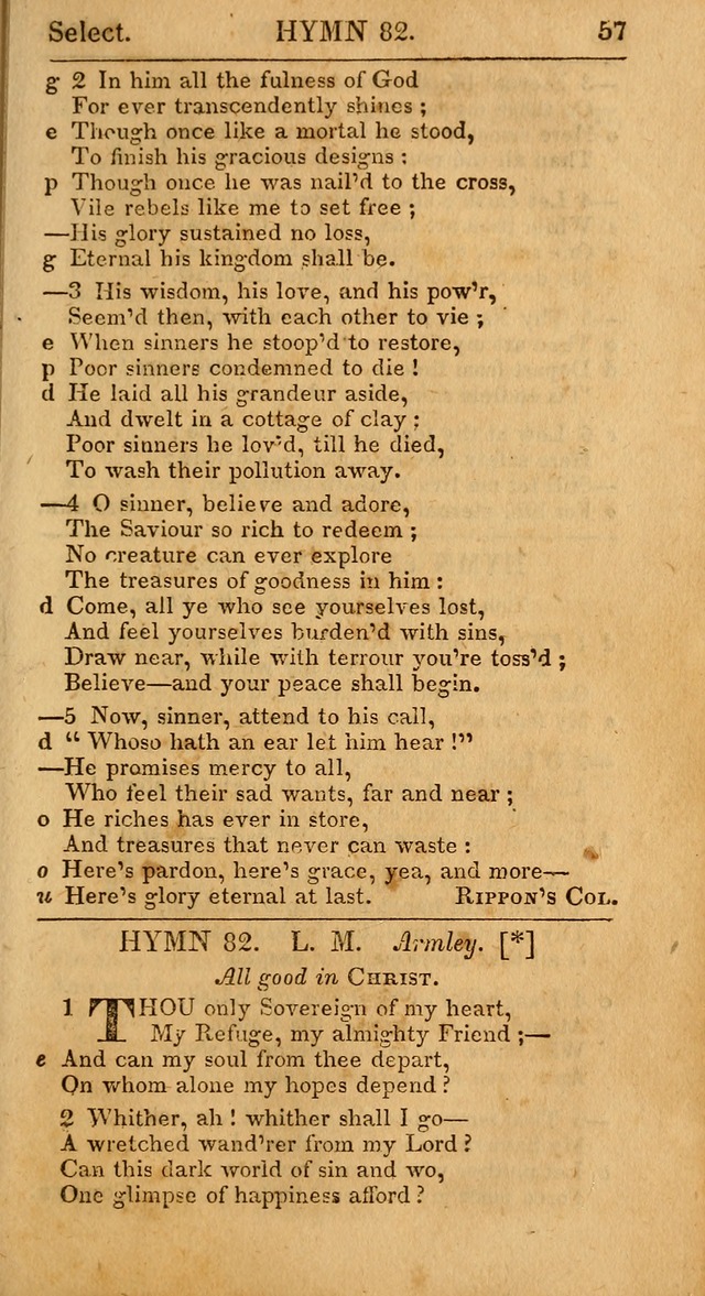 Select Hymns from Other Authors, Selected Harmony Together with Directions for Musical Expression. 2nd ed. page 57