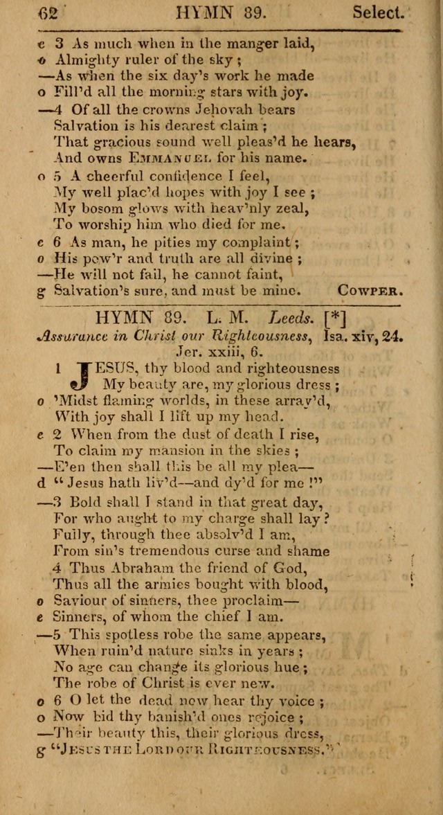 Select Hymns from Other Authors, Selected Harmony Together with Directions for Musical Expression. 2nd ed. page 62