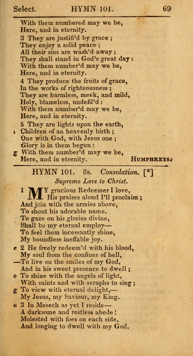 Select Hymns from Other Authors, Selected Harmony Together with Directions for Musical Expression. 2nd ed. page 69