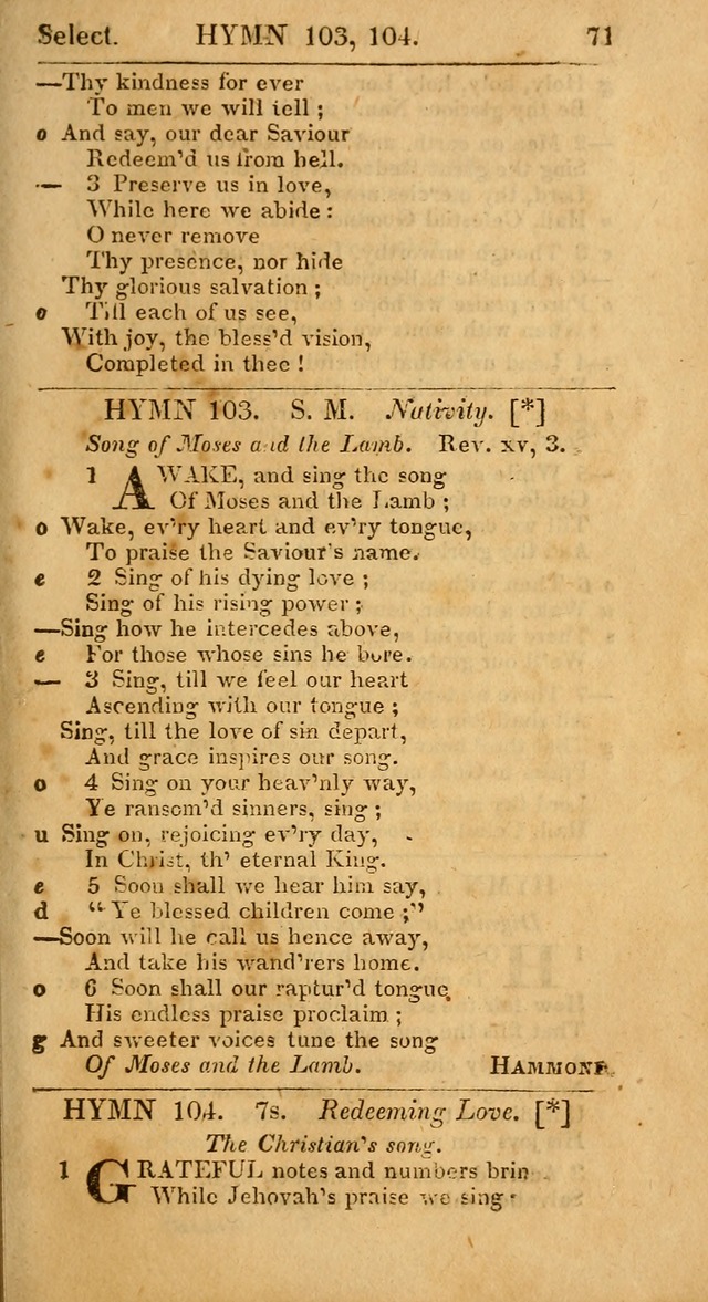 Select Hymns from Other Authors, Selected Harmony Together with Directions for Musical Expression. 2nd ed. page 71